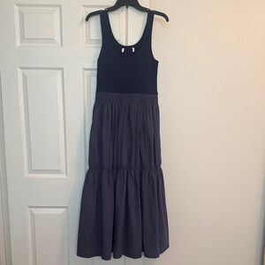 Hunter Bell Sample Navy Midi Dress